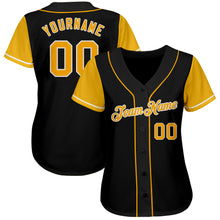Laden Sie das Bild in den Galerie-Viewer, Custom Black Gold-White Authentic Two Tone Baseball Jersey
