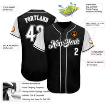 Load image into Gallery viewer, Custom Black White-Gray Authentic Two Tone Baseball Jersey
