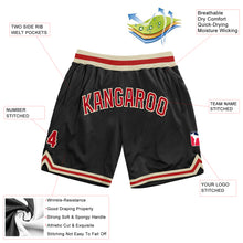 Load image into Gallery viewer, Custom Black Red-Cream Authentic Throwback Basketball Shorts
