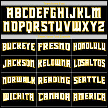 Load image into Gallery viewer, Custom Black White-Gold Authentic Throwback Basketball Jersey
