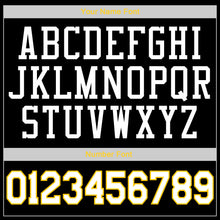 Load image into Gallery viewer, Custom Black White-Gold Authentic Throwback Basketball Jersey

