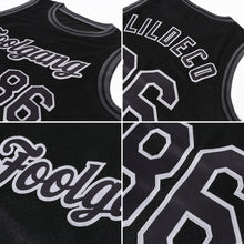 Load image into Gallery viewer, Custom Black Black-Gray Authentic Throwback Basketball Jersey
