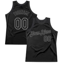 Load image into Gallery viewer, Custom Black Black-Gray Authentic Throwback Basketball Jersey
