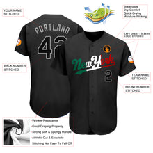 Load image into Gallery viewer, Custom Black Black-Kelly Green Authentic Split Fashion Baseball Jersey
