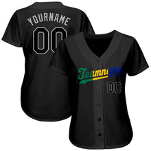 Load image into Gallery viewer, Custom Black Black-Royal Authentic Split Fashion Baseball Jersey
