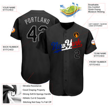 Загрузить изображение в средство просмотра галереи, Custom Black Black-Royal Authentic Split Fashion Baseball Jersey
