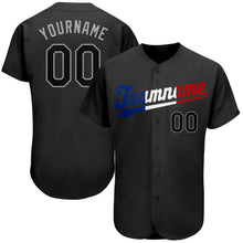 Загрузить изображение в средство просмотра галереи, Custom Black Black-Royal Authentic Split Fashion Baseball Jersey
