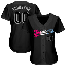 Загрузить изображение в средство просмотра галереи, Custom Black Black-Pink Authentic Split Fashion Baseball Jersey

