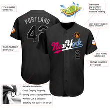 Загрузить изображение в средство просмотра галереи, Custom Black Black-Pink Authentic Split Fashion Baseball Jersey
