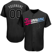 Загрузить изображение в средство просмотра галереи, Custom Black Black-Pink Authentic Split Fashion Baseball Jersey
