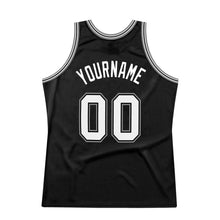 Laden Sie das Bild in den Galerie-Viewer, Custom Black White-Gray Authentic Throwback Basketball Jersey
