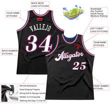 Load image into Gallery viewer, Custom Black White-Red Authentic Throwback Basketball Jersey
