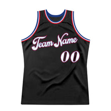 Laden Sie das Bild in den Galerie-Viewer, Custom Black White-Red Authentic Throwback Basketball Jersey

