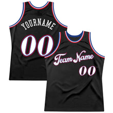 Load image into Gallery viewer, Custom Black White-Red Authentic Throwback Basketball Jersey

