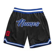 Load image into Gallery viewer, Custom Black Royal-Red Authentic Throwback Basketball Shorts
