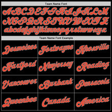 Load image into Gallery viewer, Custom Black Orange-Gray Authentic Throwback Basketball Jersey
