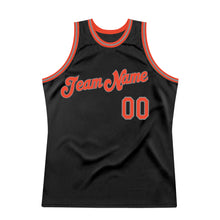 Laden Sie das Bild in den Galerie-Viewer, Custom Black Orange-Gray Authentic Throwback Basketball Jersey
