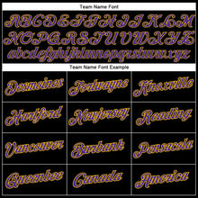 Load image into Gallery viewer, Custom Black Purple-Gold Authentic Throwback Basketball Jersey
