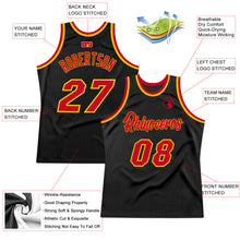 Load image into Gallery viewer, Custom Black Red-Gold Authentic Throwback Basketball Jersey
