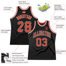 Load image into Gallery viewer, Custom Black Orange-White Authentic Throwback Basketball Jersey
