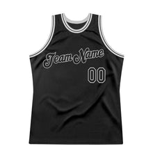 Laden Sie das Bild in den Galerie-Viewer, Custom Black Black-Gray Authentic Throwback Basketball Jersey

