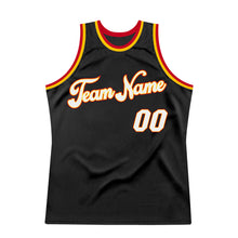 Load image into Gallery viewer, Custom Black White-Red Authentic Throwback Basketball Jersey
