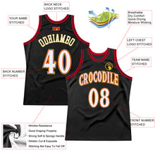 Load image into Gallery viewer, Custom Black White-Red Authentic Throwback Basketball Jersey
