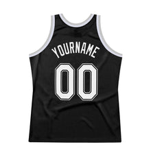 Laden Sie das Bild in den Galerie-Viewer, Custom Black White-Gray Authentic Throwback Basketball Jersey
