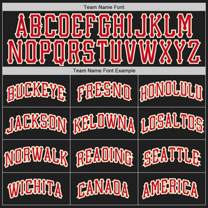Custom Black Red-Cream Authentic Throwback Basketball Jersey