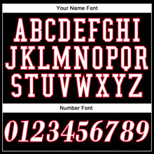 Load image into Gallery viewer, Custom Black White-Red Authentic Throwback Basketball Jersey
