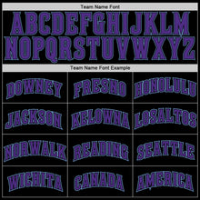 Load image into Gallery viewer, Custom Black Purple-Light Blue Authentic Throwback Basketball Jersey
