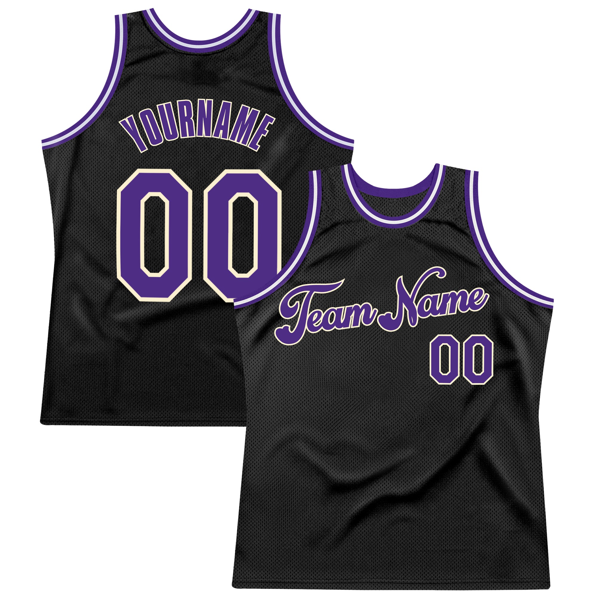 Sale Build Cream Basketball Authentic Black Throwback Jersey