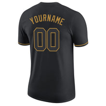Charger l&#39;image dans la galerie, Custom Black Black-Old Gold Performance T-Shirt
