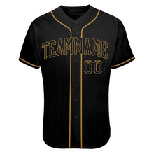 Загрузить изображение в средство просмотра галереи, Custom Black Black-Old Gold Authentic Skull Fashion Baseball Jersey
