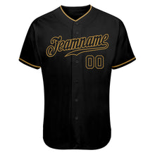 Загрузить изображение в средство просмотра галереи, Custom Black Black-Old Gold Authentic Skull Fashion Baseball Jersey
