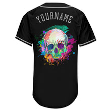 Load image into Gallery viewer, Custom Black Black-Gray Authentic Skull Fashion Baseball Jersey
