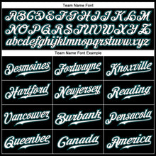 Laden Sie das Bild in den Galerie-Viewer, Custom Black White-Teal Authentic Baseball Jersey
