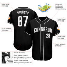 Load image into Gallery viewer, Custom Black White Authentic Baseball Jersey
