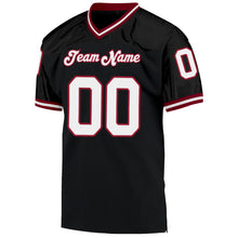 Load image into Gallery viewer, Custom Black White-Cardinal Mesh Authentic Throwback Football Jersey
