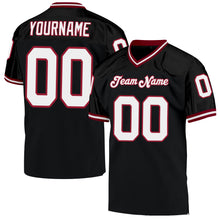 Load image into Gallery viewer, Custom Black White-Cardinal Mesh Authentic Throwback Football Jersey
