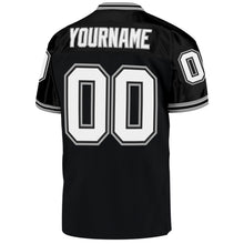 Laden Sie das Bild in den Galerie-Viewer, Custom Black White-Gray Mesh Authentic Throwback Football Jersey
