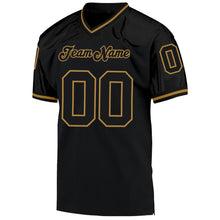 Laden Sie das Bild in den Galerie-Viewer, Custom Black Black-Old Gold Mesh Authentic Throwback Football Jersey
