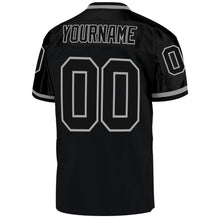 Laden Sie das Bild in den Galerie-Viewer, Custom Black Black-Gray Mesh Authentic Throwback Football Jersey
