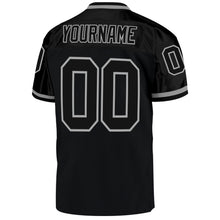 Load image into Gallery viewer, Custom Black Black-Gray Mesh Authentic Throwback Football Jersey
