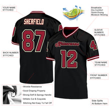 Laden Sie das Bild in den Galerie-Viewer, Custom Black Cardinal-Cream Mesh Authentic Throwback Football Jersey
