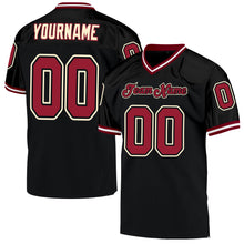 Load image into Gallery viewer, Custom Black Cardinal-Cream Mesh Authentic Throwback Football Jersey
