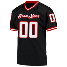 Laden Sie das Bild in den Galerie-Viewer, Custom Black White-Red Mesh Authentic Throwback Football Jersey
