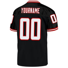 Laden Sie das Bild in den Galerie-Viewer, Custom Black White-Red Mesh Authentic Throwback Football Jersey
