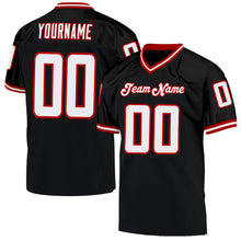 Laden Sie das Bild in den Galerie-Viewer, Custom Black White-Red Mesh Authentic Throwback Football Jersey
