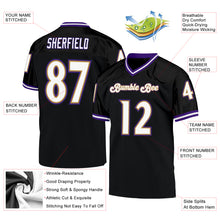 Laden Sie das Bild in den Galerie-Viewer, Custom Black White-Purple Mesh Authentic Throwback Football Jersey
